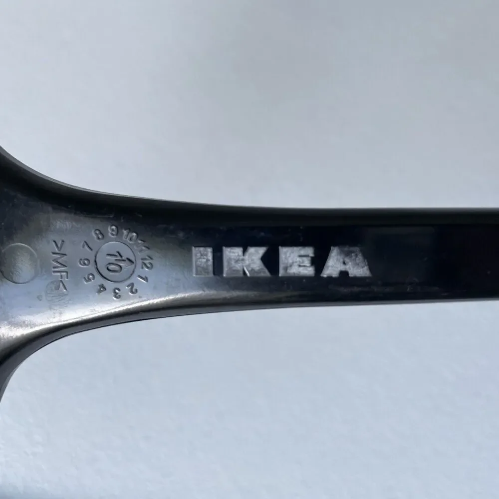 Ikea Vintage Salad Tongs Fork & Spoon Utensils Set Black Plastic 12.5